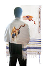 Gebedssjaal " Shofar " Blauw ( 163 cm x 59 cm )