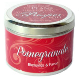 Geurkaars: Pomegranate Geurkaars ( in blik ) (7x5 cm) - "Een toekomst van hoop"